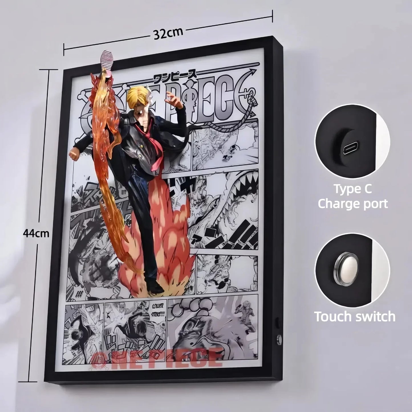 Sanji 3D Anime Light Art Sculpture